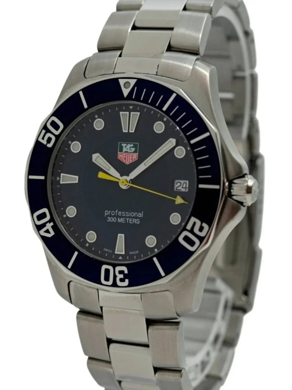 Men's 39mm Tag Heuer Aquaracer 300M Blue Dial Swiss Made SS Watch! Ref: WAB1112!